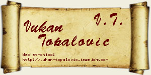 Vukan Topalović vizit kartica